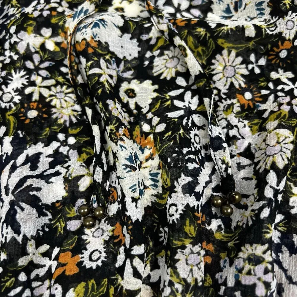 Intimately Free People Say It To Me Bodysuit Boho Floral Ruffled Lace Large